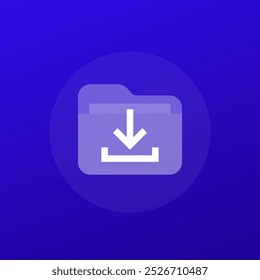 Download folder icon, transparent design