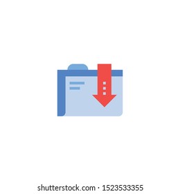 Download folder icon. Trendy flat style isolated on white background. Symbol for the design of your website, logo, interface. Vector illustration
