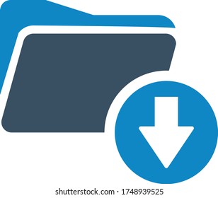 Icono de carpeta de descarga (ilustración vectorial)