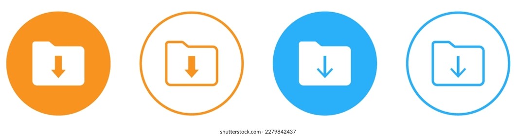 Download folder icons. Symbol for website design, logo, app, UI. Vector illustration, EPS10
