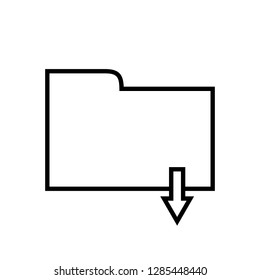 Download folder - line icon