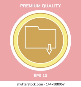 Download folder - line icon