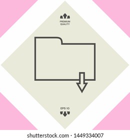 Download folder - line icon. Graphic elements for your design