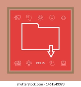 Download folder - line icon. Graphic elements for your design