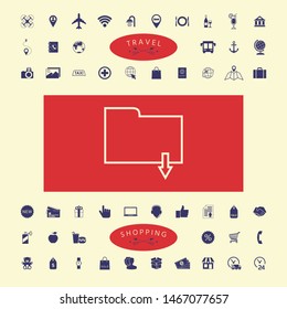 Download folder - line icon. Graphic elements for your design