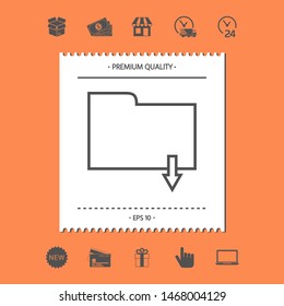 Download folder - line icon. Graphic elements for your design