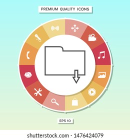 Download folder - line icon. Graphic elements for your design