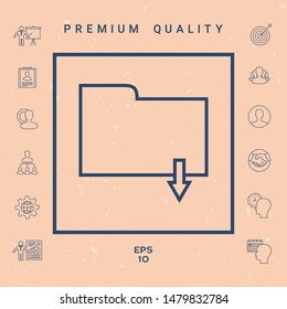 Download folder - line icon. Graphic elements for your design