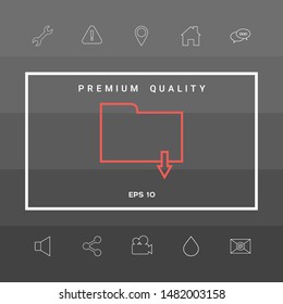 Download folder - line icon. Graphic elements for your design