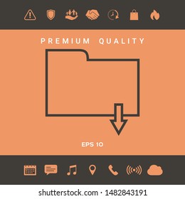 Download folder - line icon. Graphic elements for your design