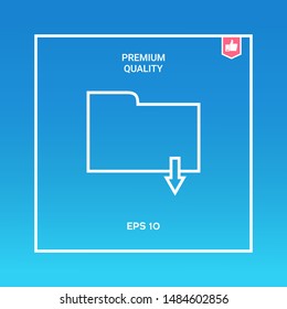 Download folder - line icon. Graphic elements for your design