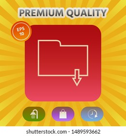 Download folder - line icon. Graphic elements for your design