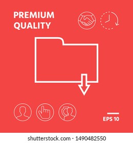 Download folder - line icon. Graphic elements for your design