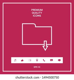 Download folder - line icon. Graphic elements for your design