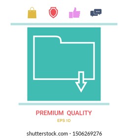 Download folder - line icon. Graphic elements for your design