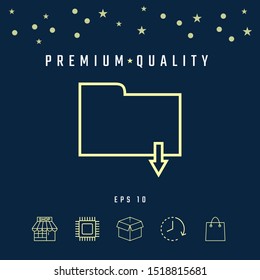 Download folder - line icon. Graphic elements for your design