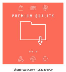 Download folder - line icon. Graphic elements for your design