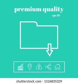 Download folder - line icon. Graphic elements for your design