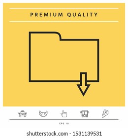 Download folder - line icon. Graphic elements for your design