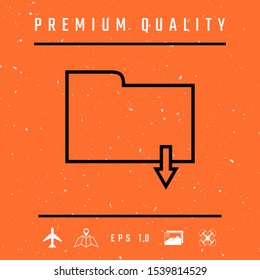 Download folder - line icon. Graphic elements for your design
