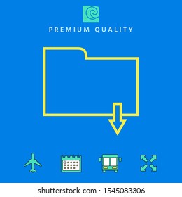 Download folder - line icon. Graphic elements for your design