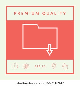 Download folder - line icon. Graphic elements for your design