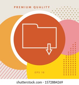 Download folder - line icon. Graphic elements for your design
