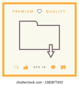 Download folder - line icon. Graphic elements for your design