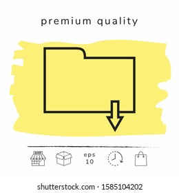 Download folder - line icon. Graphic elements for your design