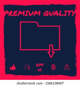 Download folder - line icon. Graphic elements for your design