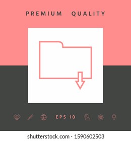 Download folder - line icon. Graphic elements for your design