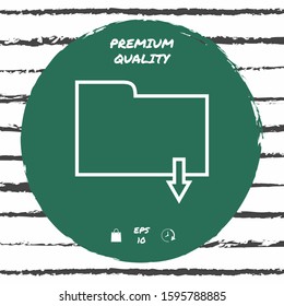 Download folder - line icon. Graphic elements for your design