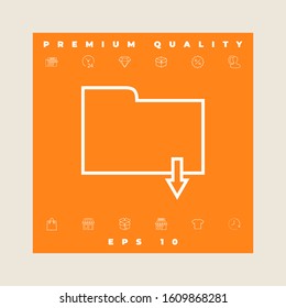 Download folder - line icon. Graphic elements for your design