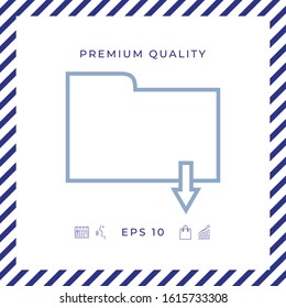 Download folder - line icon. Graphic elements for your design