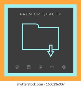 Download folder - line icon. Graphic elements for your design