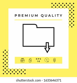 Download folder - line icon. Graphic elements for your design