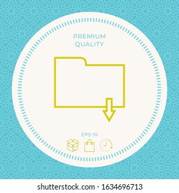 Download folder - line icon. Graphic elements for your design