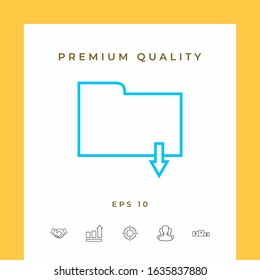 Download folder - line icon. Graphic elements for your design