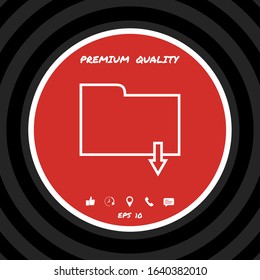 Download folder - line icon. Graphic elements for your design