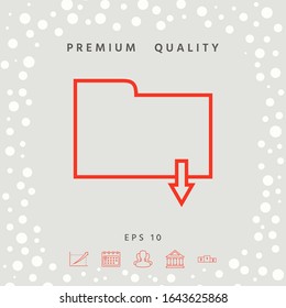 Download folder - line icon. Graphic elements for your design