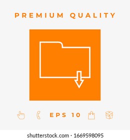 Download folder - line icon. Graphic elements for your design