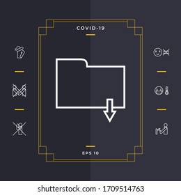 Download folder - line icon. Graphic elements for your design