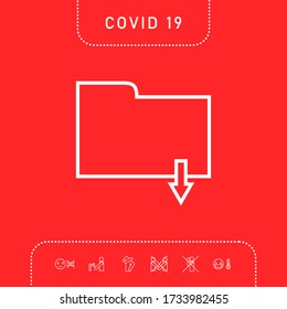 Download folder - line icon. Graphic elements for your design
