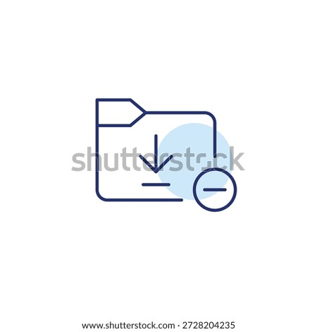 Download folder and minus. Files removed. Pixel perfect, editable stroke vector icon