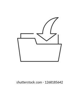 Download folder outline icon