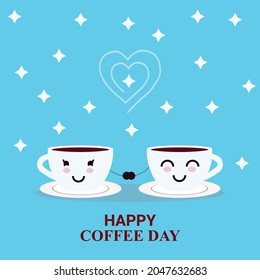 Download the free vector graphics to design your artworks which is related to day, The international coffee day design with coffee cup transparent PNG clipart image or vector 