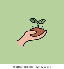 Download free vector illustration greening for the earth, preserving the earth, plant tree