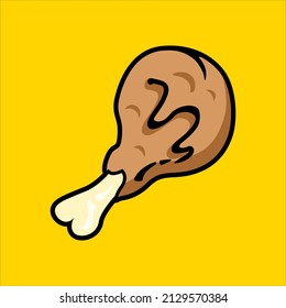 Download Fried Chicken Thigh Illustration, Fried Chicken Clipart, Fried Chicken Leg Snack, vector Cartoon Illustration and free graphic resources for designers