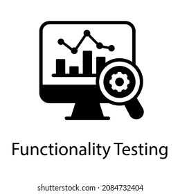 Download functionality testing in solid icon design