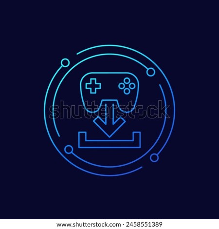 Download game icon, linear design